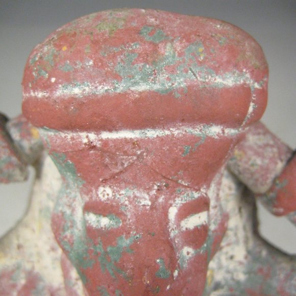 Hand Crafted Clay Figurine Pen Holder Folk Art  4.5 In Tall Rustic Ceramic - Picture 6 of 11